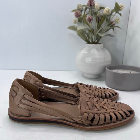 Nisolo Huarache Leather Sandal Slip On Leather Almond Women 7 NWOB Anthropologie - Picture 3 of 9